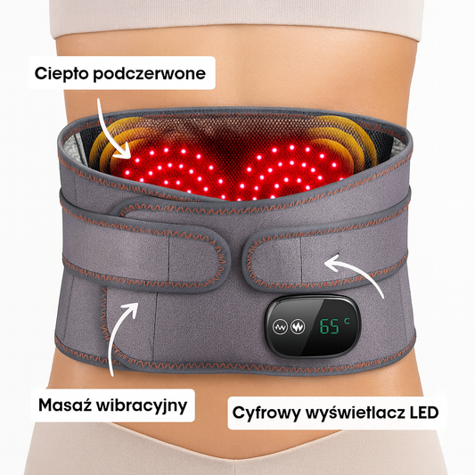 ThermaRelief™ – Pas Grzejąco-Masujący na Ból Lędźwi i Brzucha